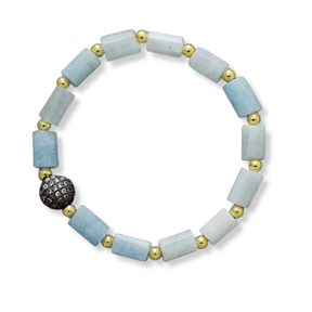 Luminous Aquamarine Beaded Bracelet
