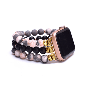 Sweet Pink & Black Onyx Perfect Fit Apple Watch Strap