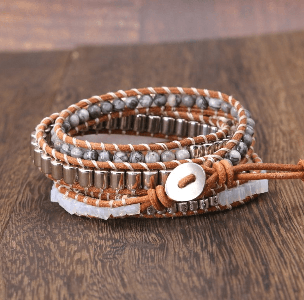 Healing White Celestine Chakra Wrap Bracelet