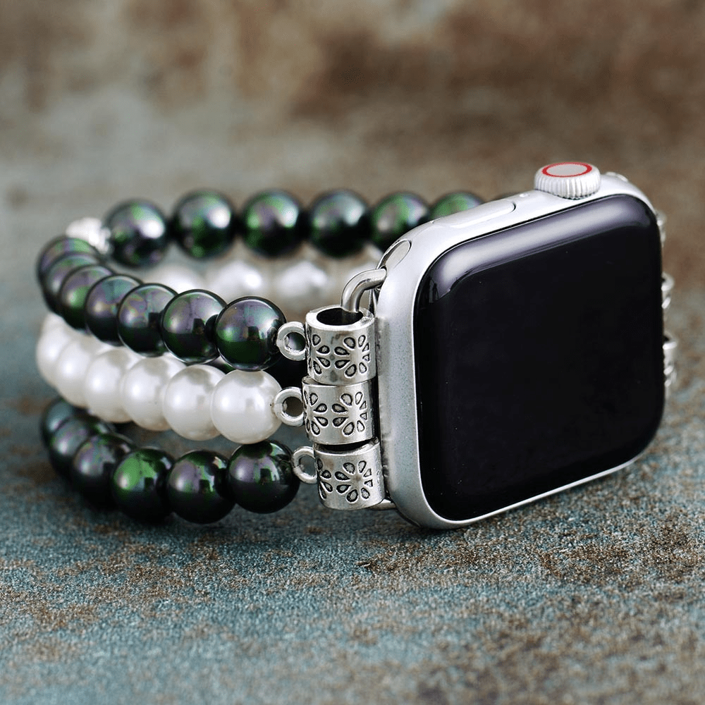 Empowering Green Jade Pearl Perfect Fit Apple Watch Strap