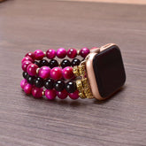 Rhodonite Onyx Blend Perfect Fit Apple Watch Strap