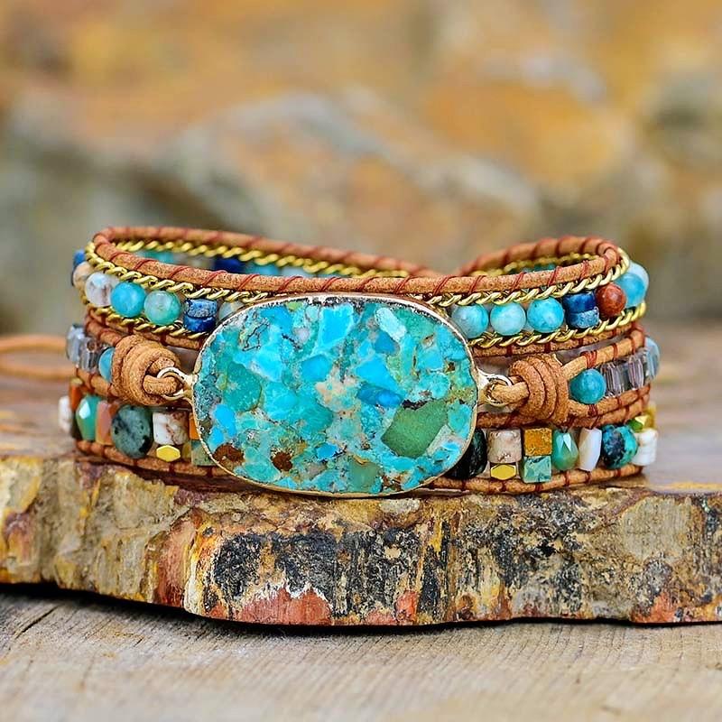 Healing Turquoise Amazonite Wrap Bracelet