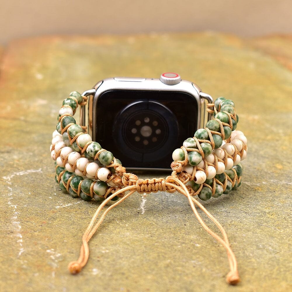 Braided Green Agate Modern Fit Apple Watch Strap