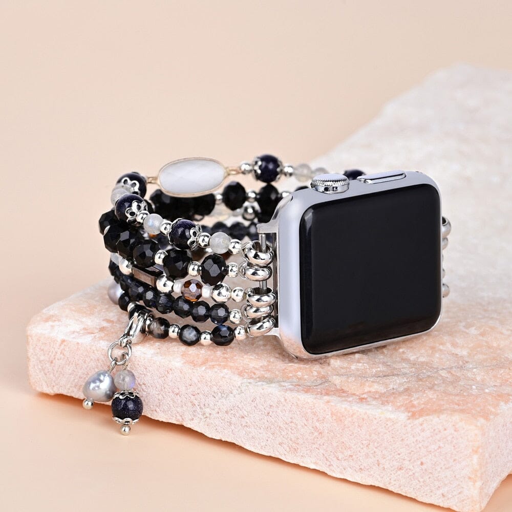 Contrasting Onyx and Opal Perfect Fit Apple Watch Strap