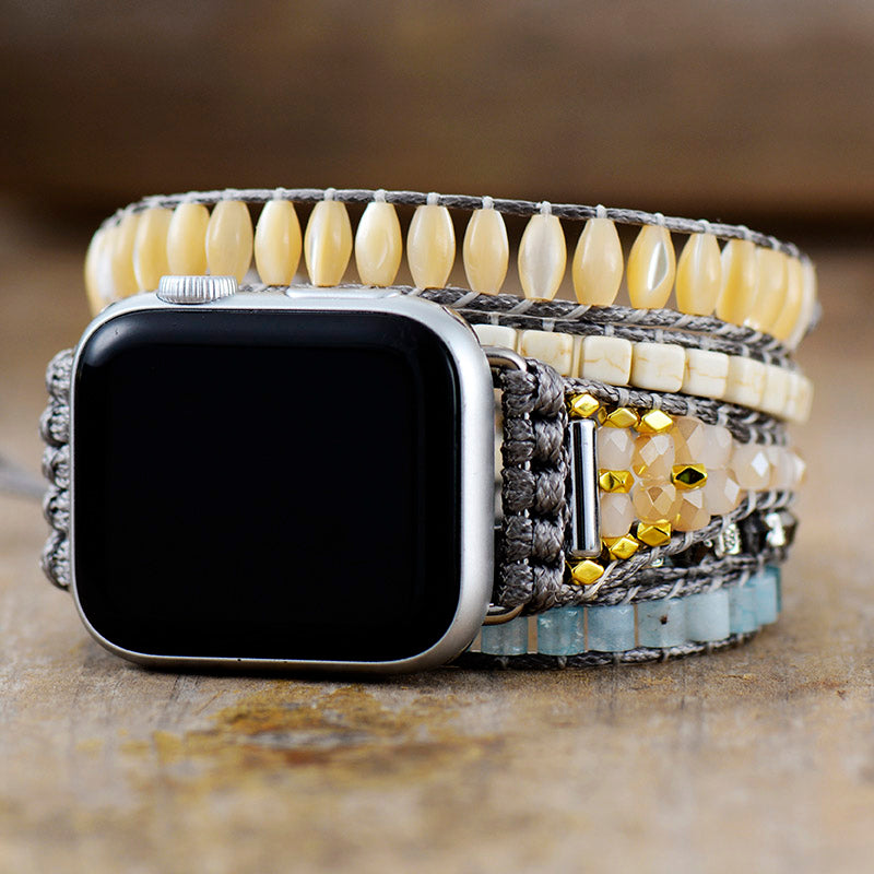 Cinturino per orologio Apple acquamarina conchiglia