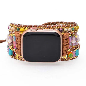 Cinturino Apple Watch con pietre naturali miste colorate