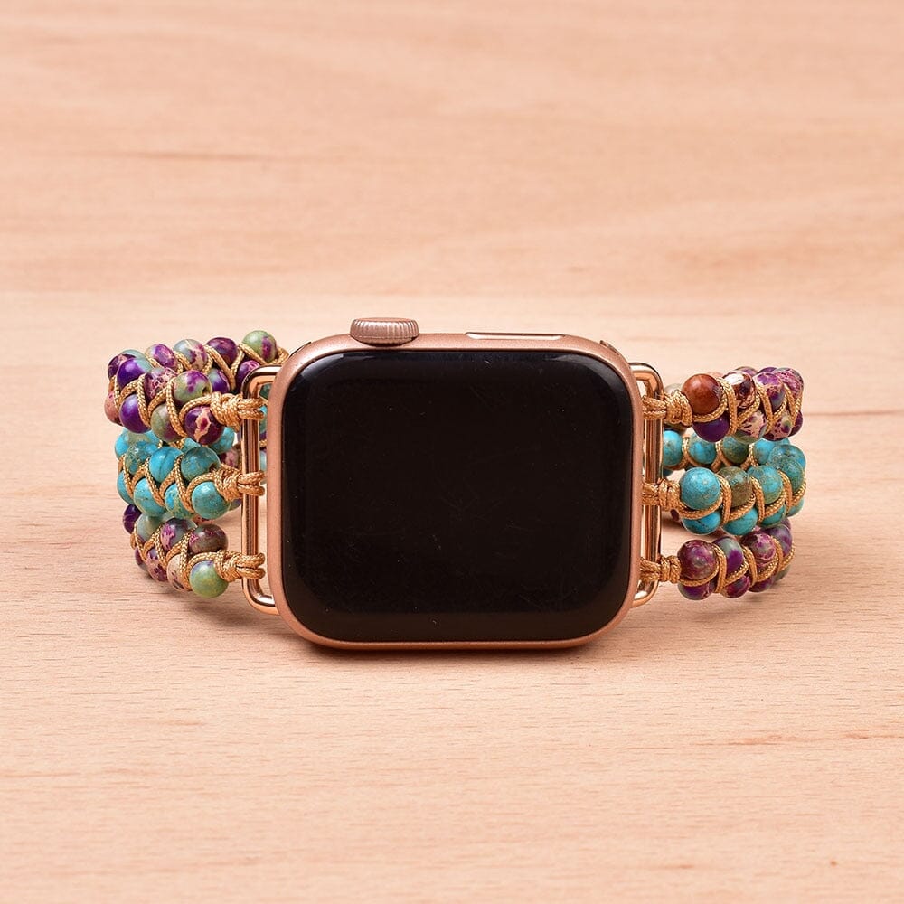 Braided Turquoise Jasper Modern Fit Apple Watch Strap