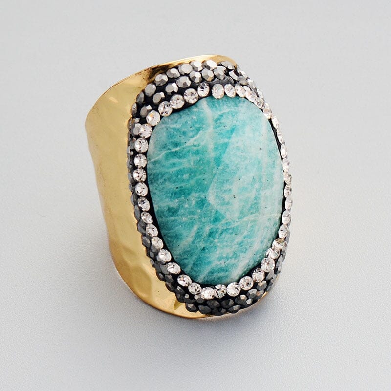 Natural Amazonite Oval Ring