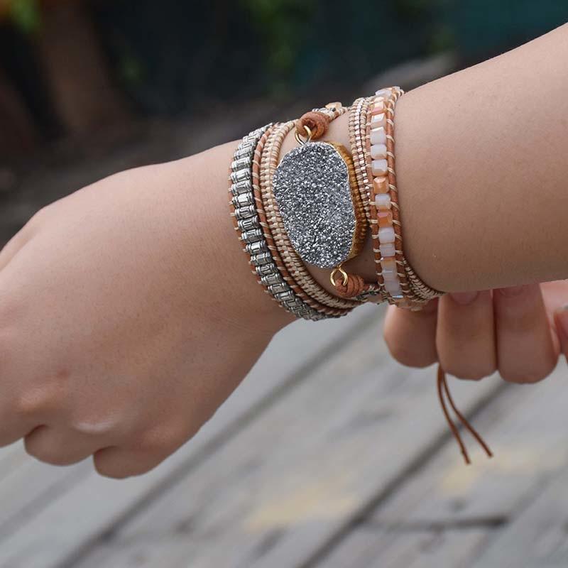 Healing Druzy Wrap Bracelet For Stability
