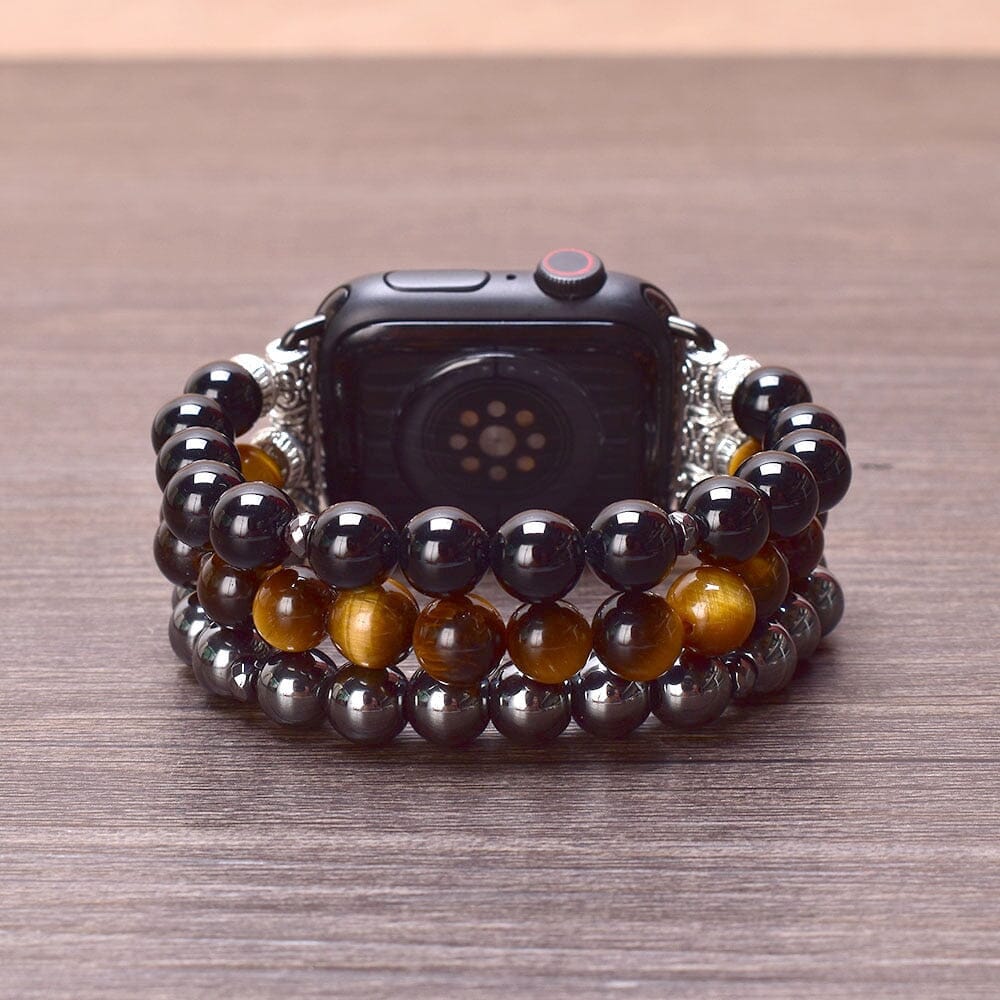Enigmatic Tiger Eye Onyx Perfect Fit Apple Watch Strap