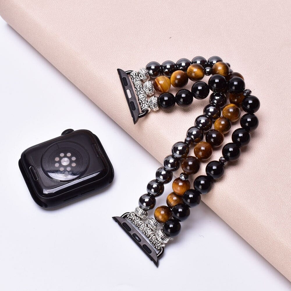 Enigmatic Tiger Eye Onyx Perfect Fit Apple Watch Strap