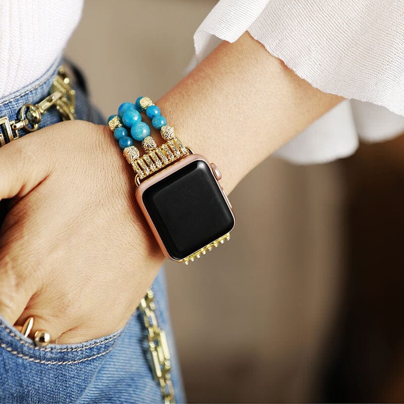 Vibrant Blue Apatite Perfect Fit Apple Watch Strap