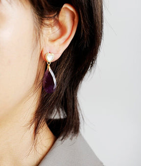 Classical Amethyst Stud Earrings