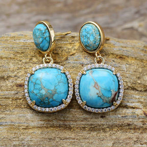 Vibrant Turquoise Stud Earrings