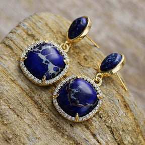 Vibrant Lapis Lazuli Stud Earrings