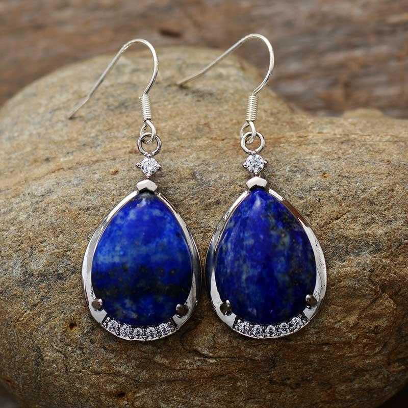Genezende Lapis Lazuli Dangle Earring