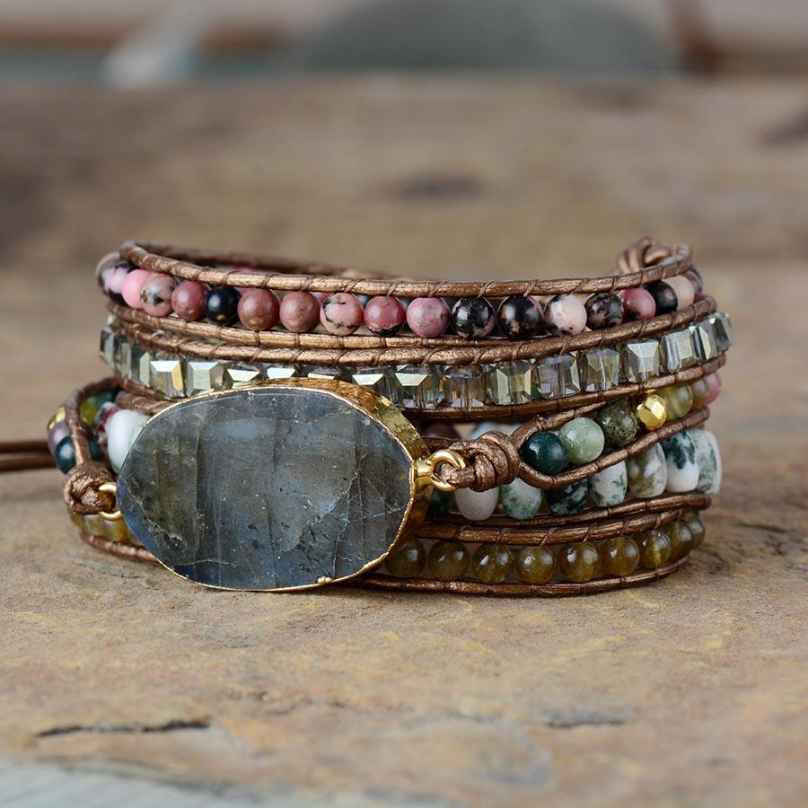Healing Labradorite Stone Wrap Bracelet