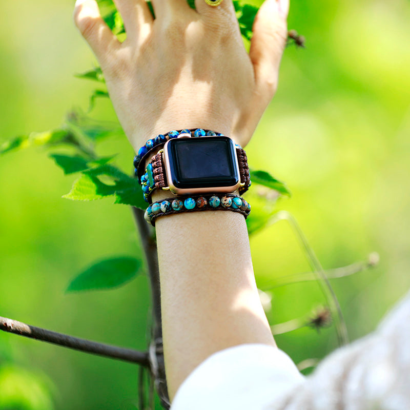Cinturino per orologio Apple Jasper con charm blu
