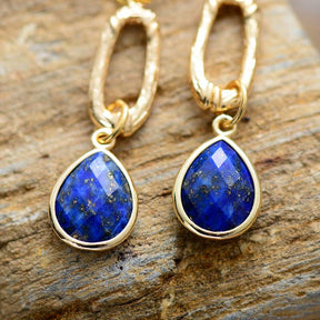 Vibrant Lapis Lazuli Dangle Earrings
