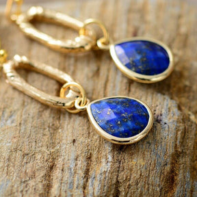 Vibrant Lapis Lazuli Dangle Earrings
