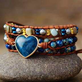 Healing Heart Apatite Wrap Bracelet