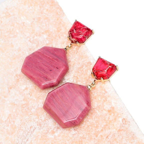 Chic Natural Rhodochrosite Earrings