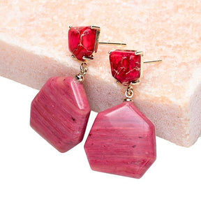 Chic Natural Rhodochrosite Earrings