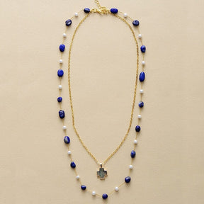 Radiant Lapis Lazuli Chain Necklace - BFCM 70% OFF
