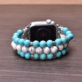 Soothing Turquoise Howlite Mixture Perfect Fit Apple Watch Strap