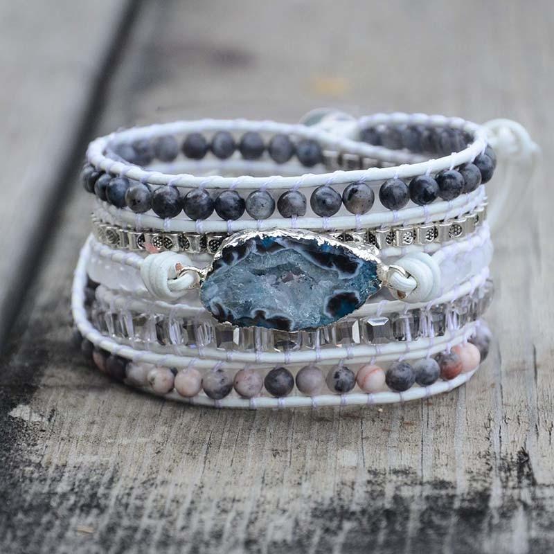 Healing Druzy Crystal Wrap Bracelet