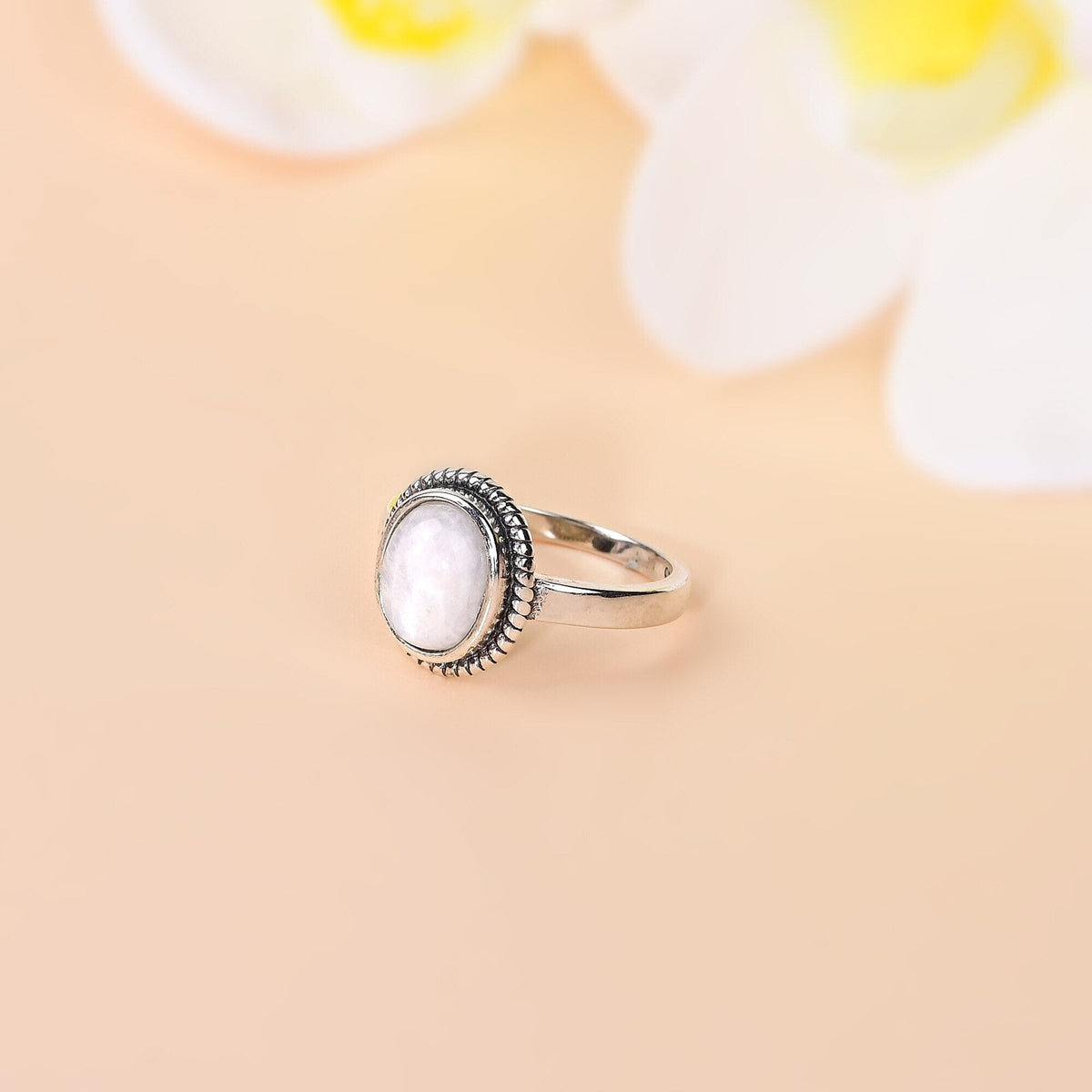 Natural Opal Moon Stone Ring