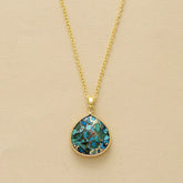 Gold Minimalist Turquoise Waterdrop Necklace