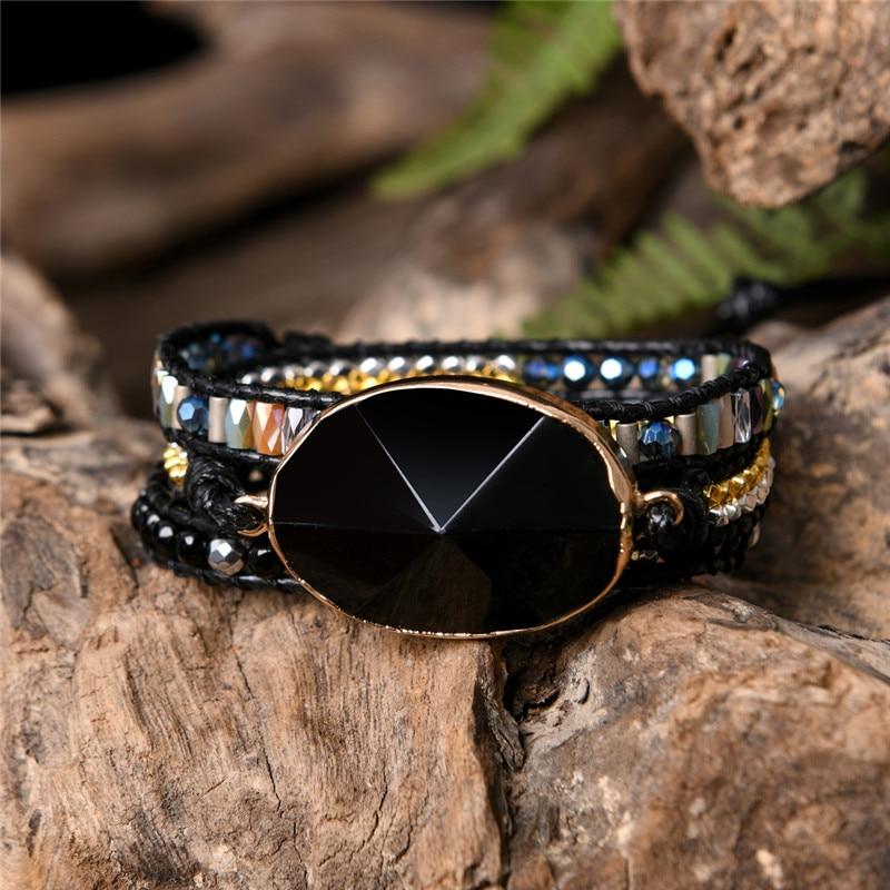 Healing Black Onyx Crystal Wrap Bracelet