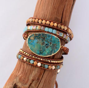 Healing Ocean Jasper Wikkelarmband