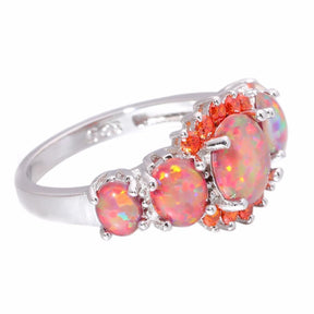 Orange Fire Opal Garnet Ring