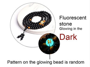 108 Black Onyx Mala Beads Luminous Dragon Bracelet (Edición limitada)