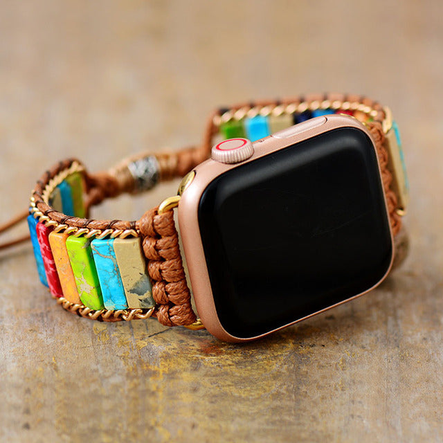 Fascinante correa de Apple Watch Chakra del arco iris
