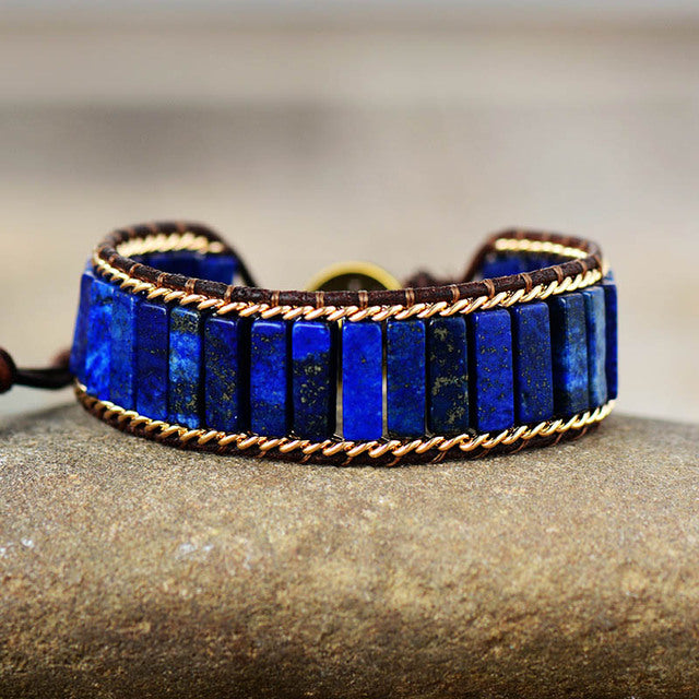 Bohemian Lapis Lazuli Wrap Bracelet