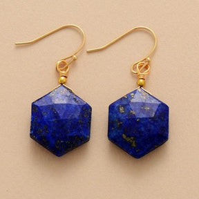 Modern Lapis Lazuli Hook Earrings