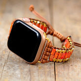 Orange Jasper Apple Watch Strap