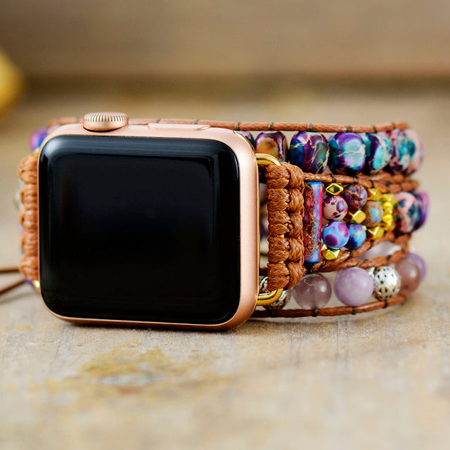 Purple Charm Jasper Apple Watch Strap